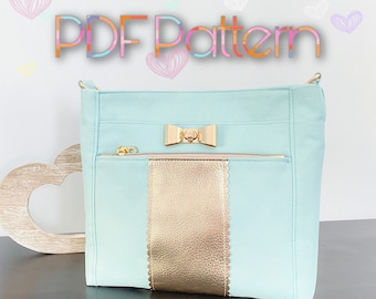 PDF Pattern Download | "Sweet Pea" Crossbody Purse | 2 Font Pockets | Back Zipper Pocket | 3 Inside Pockets