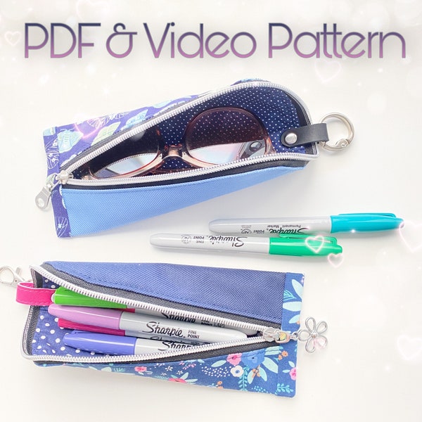PDF Pattern Download + Video | Pencil / Sunglass Pouch / Case |