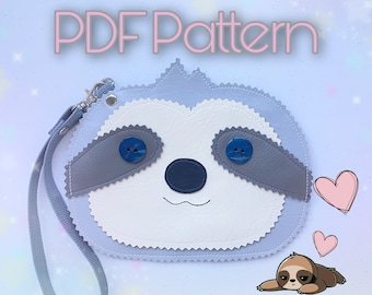 PDF Pattern Download | Sloth Zipper Pouch / Wristlet | Fully Lined