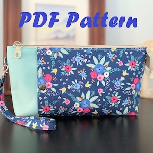 Descarga de patrones en PDF / Muñequera "Maya" / Bolsillo frontal para teléfono celular / Bolsillo trasero con cremallera / 3 ranuras para tarjetas / Instrucciones con imágenes