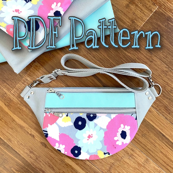 PDF Pattern Download | "Daisy" Fanny Pack / Crossbody Purse | 2 Front Zipper Pockets