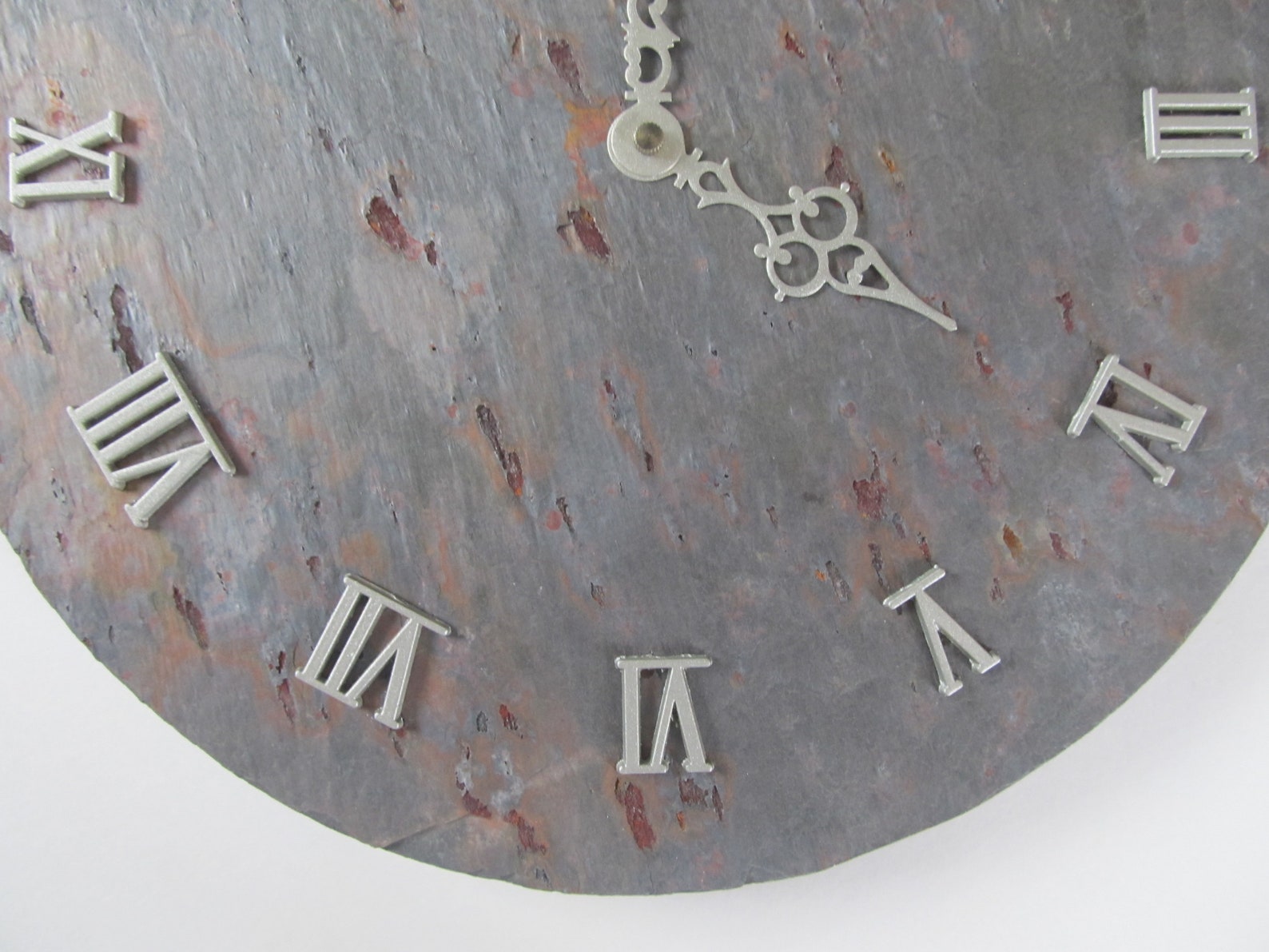 Natural Slate Stone Clock Peacock Slate Stone Clock Natural Etsy