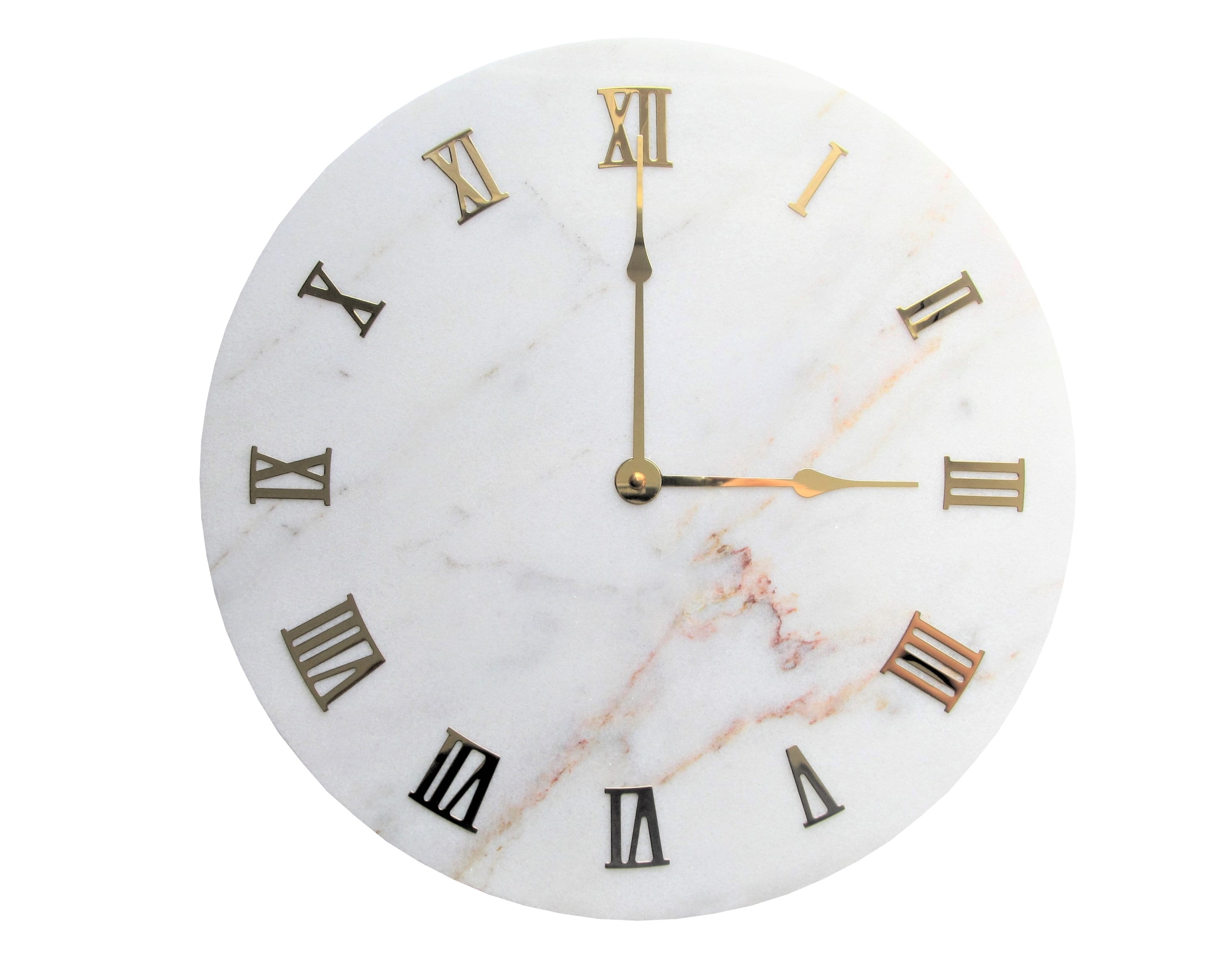 Maravilla Black Marble Wall Clock Real Marble Clock 12 Natural Marble