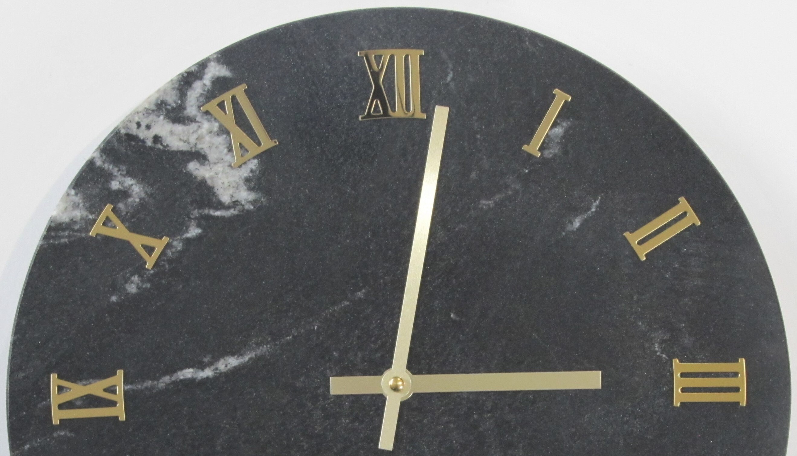 Maravilla Black Marble Wall Clock Real Marble Clock 12 Natural Marble