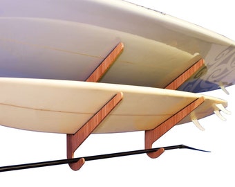 Suporte para prancha de stand up paddle, suporte para prancha de surfe longboard e suporte para wakeboard - Bambu - Armazenamento horizontal para prancha de stand up paddle em ambientes internos - Série O'ahu
