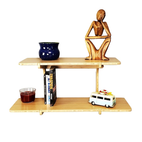 Bamboo Wall Shelf Etsy