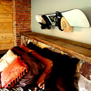 Skateboard, Snowboard and Surfboard Horizontal Wall-Mounted Indoor and Garage Storage Rack Bamboo The Tripped Barrel image 3