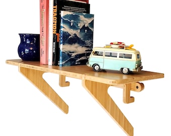 Floating Shelf - Bamboo - Floating Wood Shelf - Floating Wall Shelf - The Single Shelf