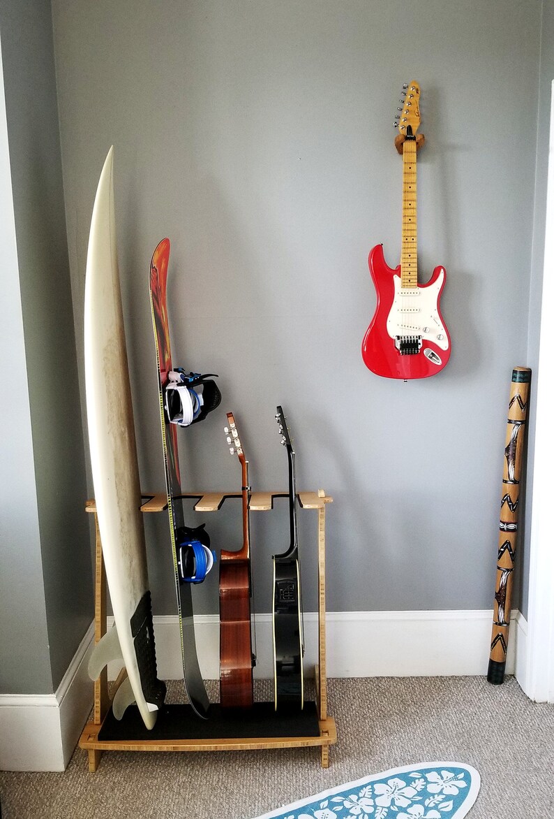 Surfboard Rack Premium Bamboo/birch Vertical Freestanding Etsy
