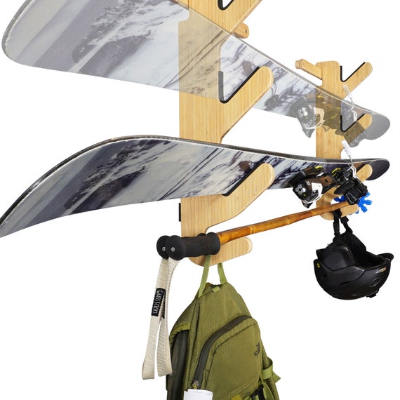 Ski and snowboard rack for garage sale