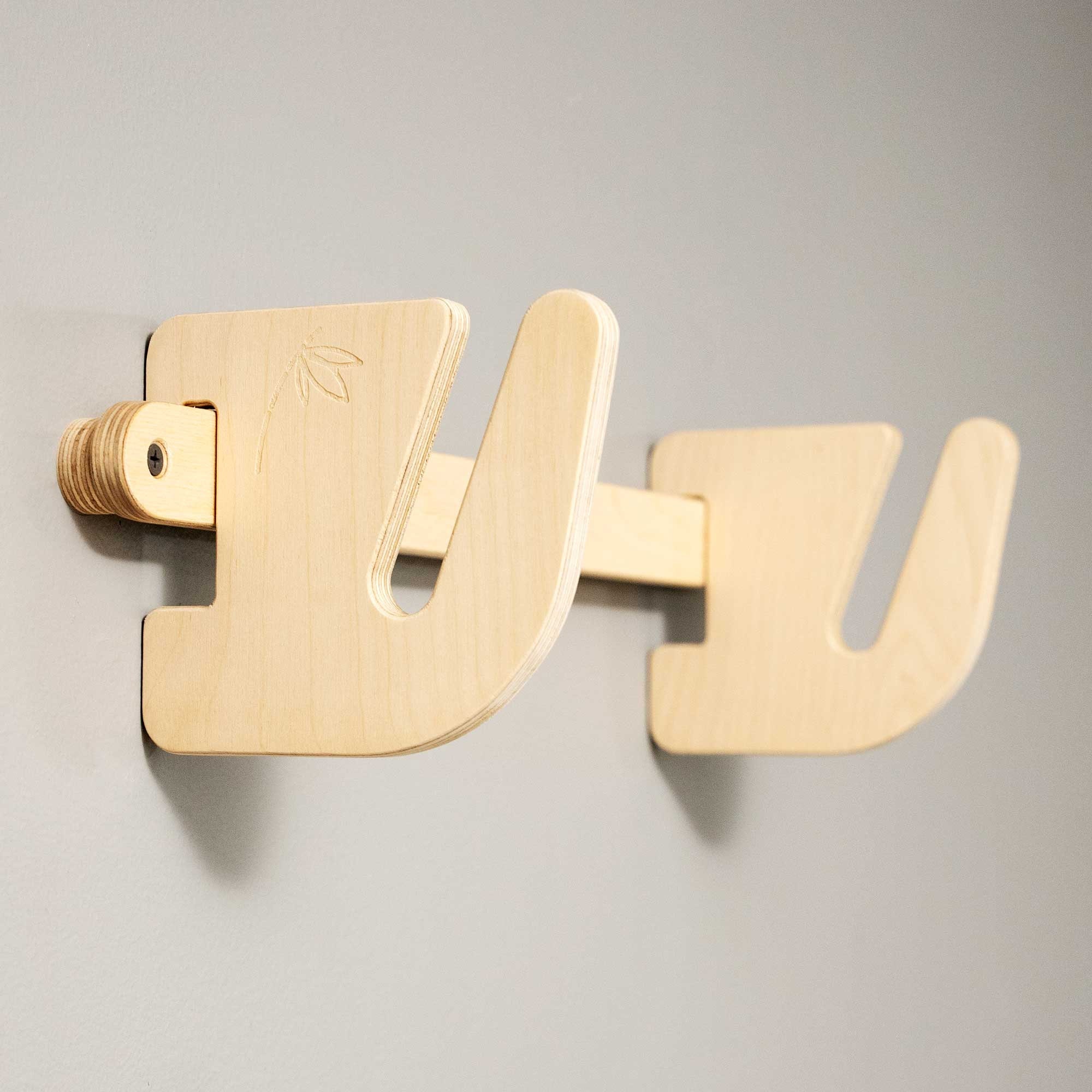 Support Mural Skate En Bambou - Design Moderne, épaisseur 2 Cm, Pour Skateboard, Longboard, Snowboard