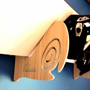 Skateboard, Snowboard and Surfboard Horizontal Wall-Mounted Indoor and Garage Storage Rack Bamboo The Tripped Barrel image 2