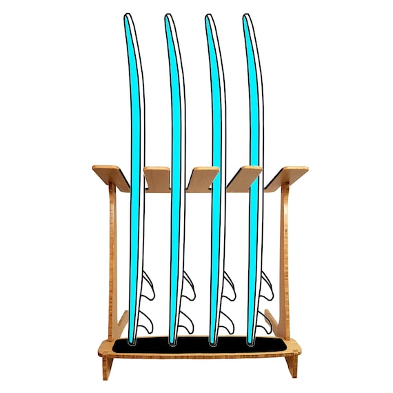 Vertical Freestanding Surf Rack Bamboo Indoor And Garage Etsy