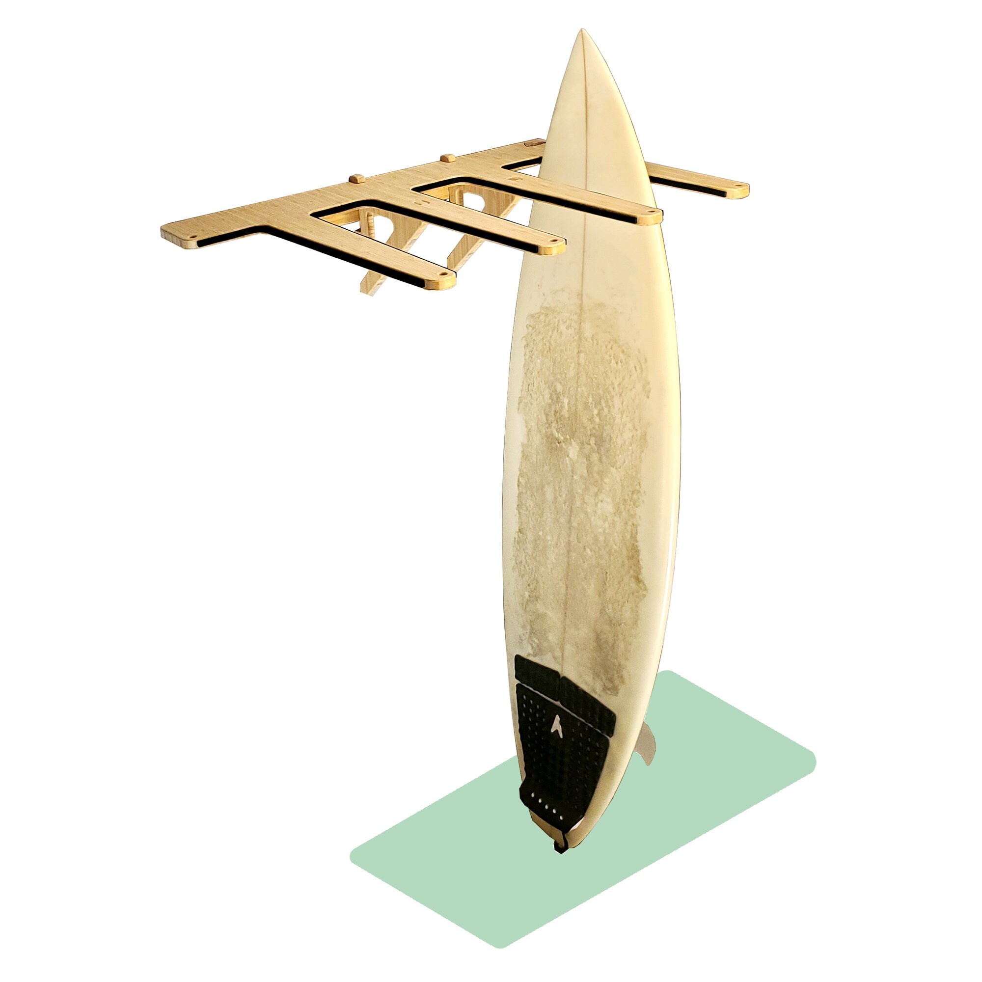 4 Paddleboard Rack and Surfboard Rack - Bamboo/birch - Vertical Indoor ...