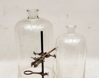 Vintage glass bell jar vacuum jar glass clouch laboratory glass