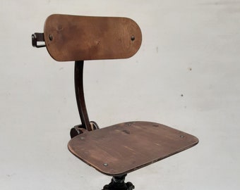 Vintage Industrial Office Desk Chair Swivel Height Adjustable Chair