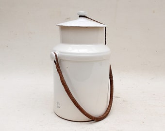 Vintage white ceramic kitchen canister storage jar
