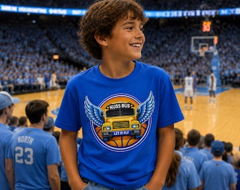 Huss Bus Youth classic tee Nebraska Basketball Omaha Let it Fly Jays