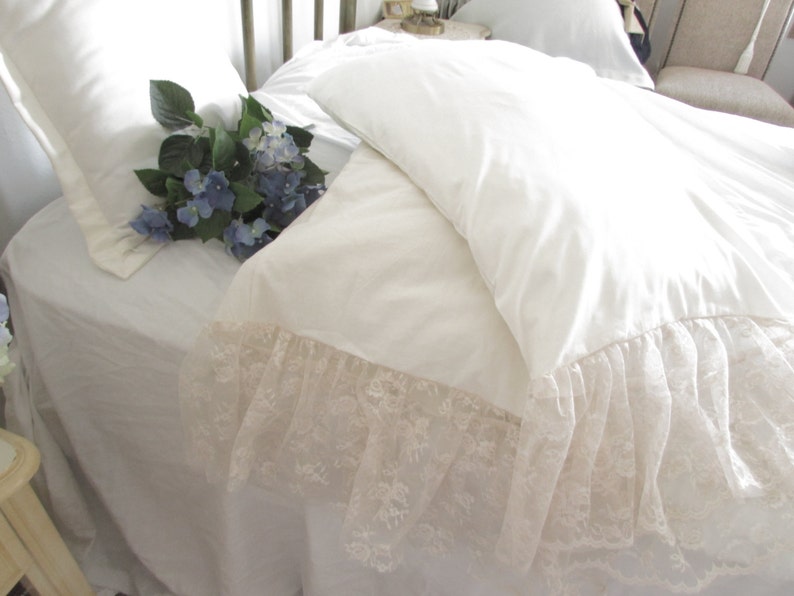 Shabby Chic Pillowcases White or Ivory/ Lace Ruffle Etsy