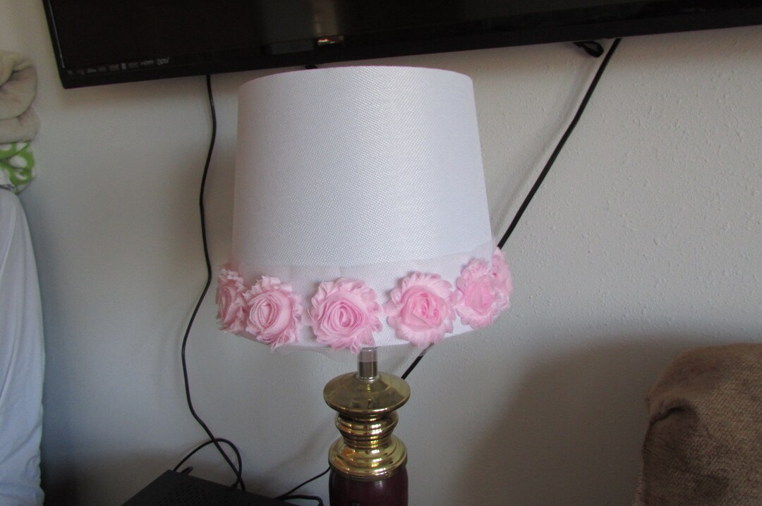 SALE Rose Lamp Shade, Shabby Chic Lamp Shade, Nursery Lamp Shade, Baby