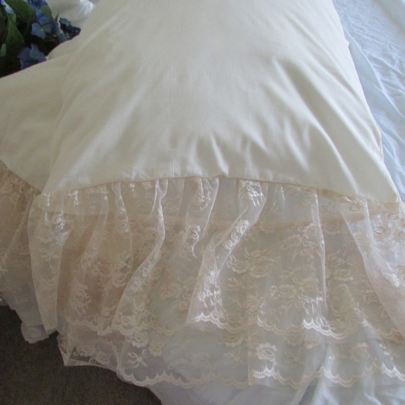 Shabby Chic Pillowcases White or Ivory/ Lace Ruffle Etsy