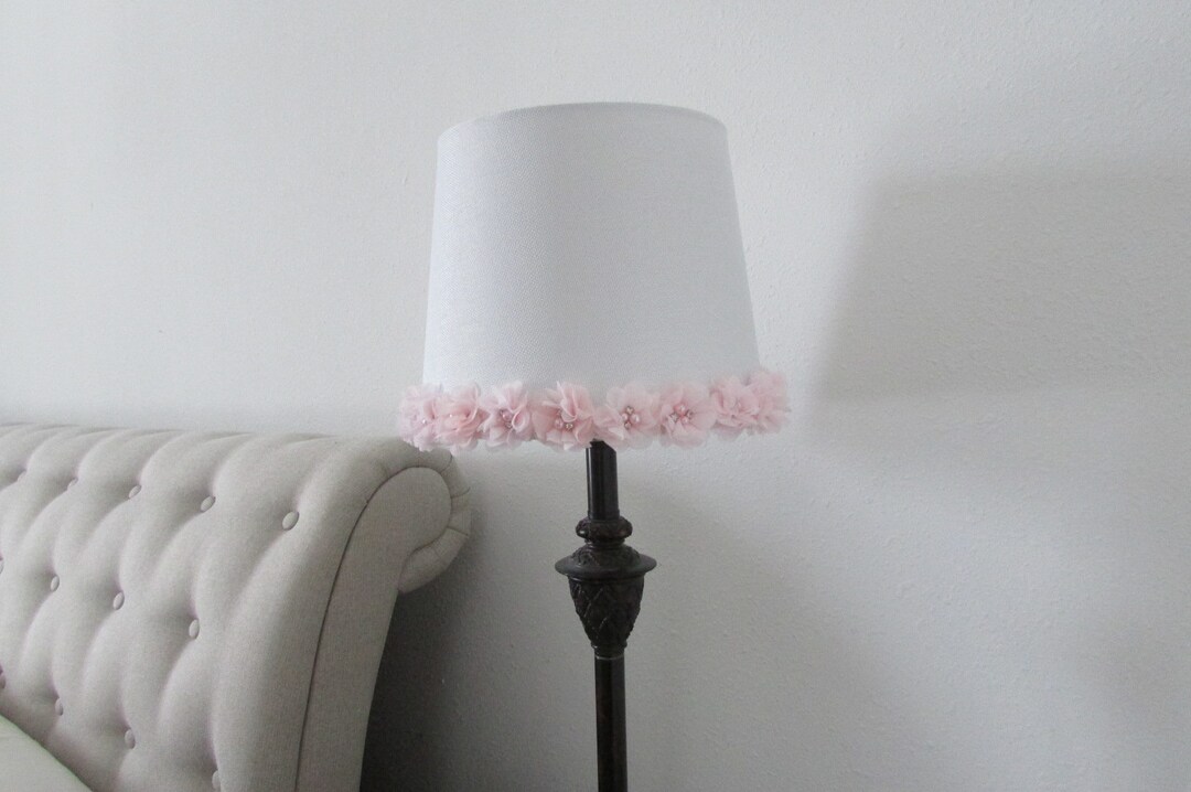 Flower Lamp Shade, Shabby Chic Lamp Shade, Nursery Lamp Shade, Baby