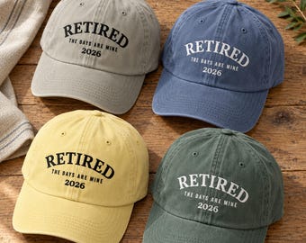 Embroidered Retirement Gift, Custom Dad Cap, Comfort Colors® Unisex Baseball Hat, Personalized Retirement Gift for Men Women