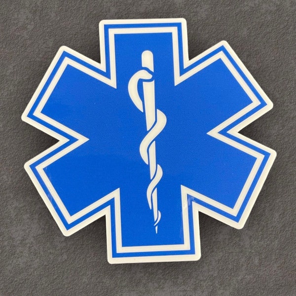 EMS Sticker, EMS Star of Life, EMT Stickers, Medic Star, Paramedic Symbol, Paramedic Gift, Tumbler Sticker, Laptop Sticker, Planner Sticker