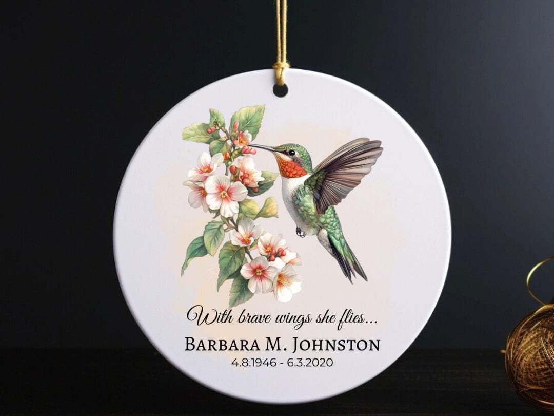 Personalized Hummingbird Memorial Keepsake, Loss of Mother Sympathy ...