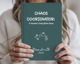 Diario personalizado para profesores, cuaderno divertido para educadores, regalo sarcástico de agradecimiento para profesores.