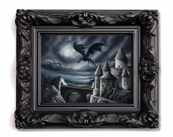 Frankenstein's Castle Print: Gothic Horror Art, Signed & Numbered