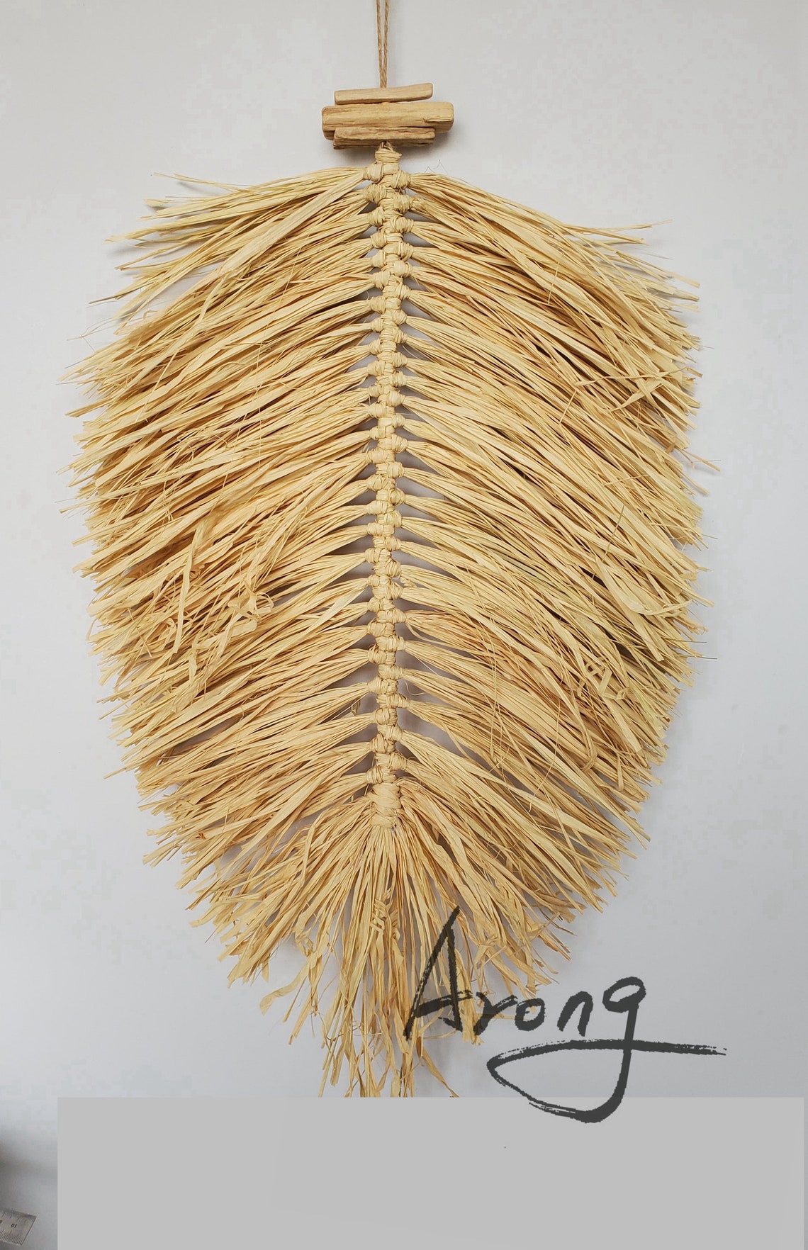 Home decor wall decoration raffia decoration raffia leaf Etsy