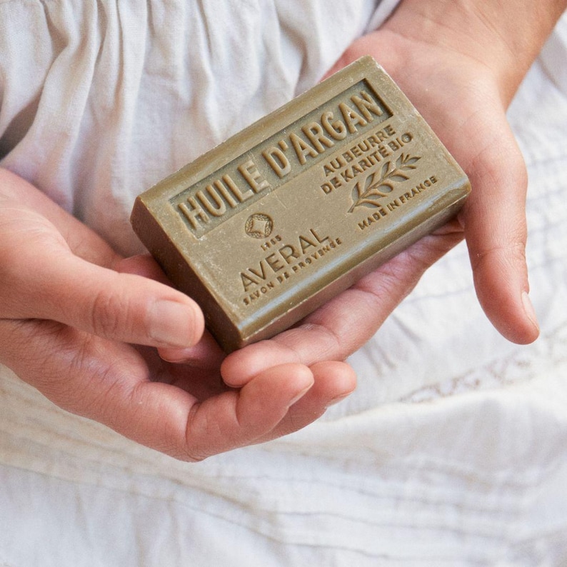 Argan Oil bar soap made with organic olive oil - French Bar Soaps from Provence. Moroccan Oil Soap