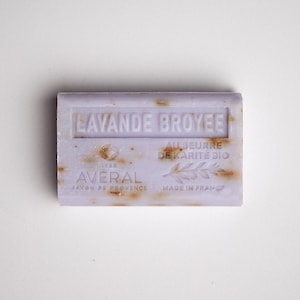 Lavender Exfoliating French Bar Soap, Long Lasting, Real Buds, Made in Provence