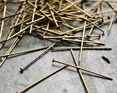 100 pcs 21 gauge 25mm Antique Brass Bronze Flat Head pins, Head Pins, flat headpins Findings