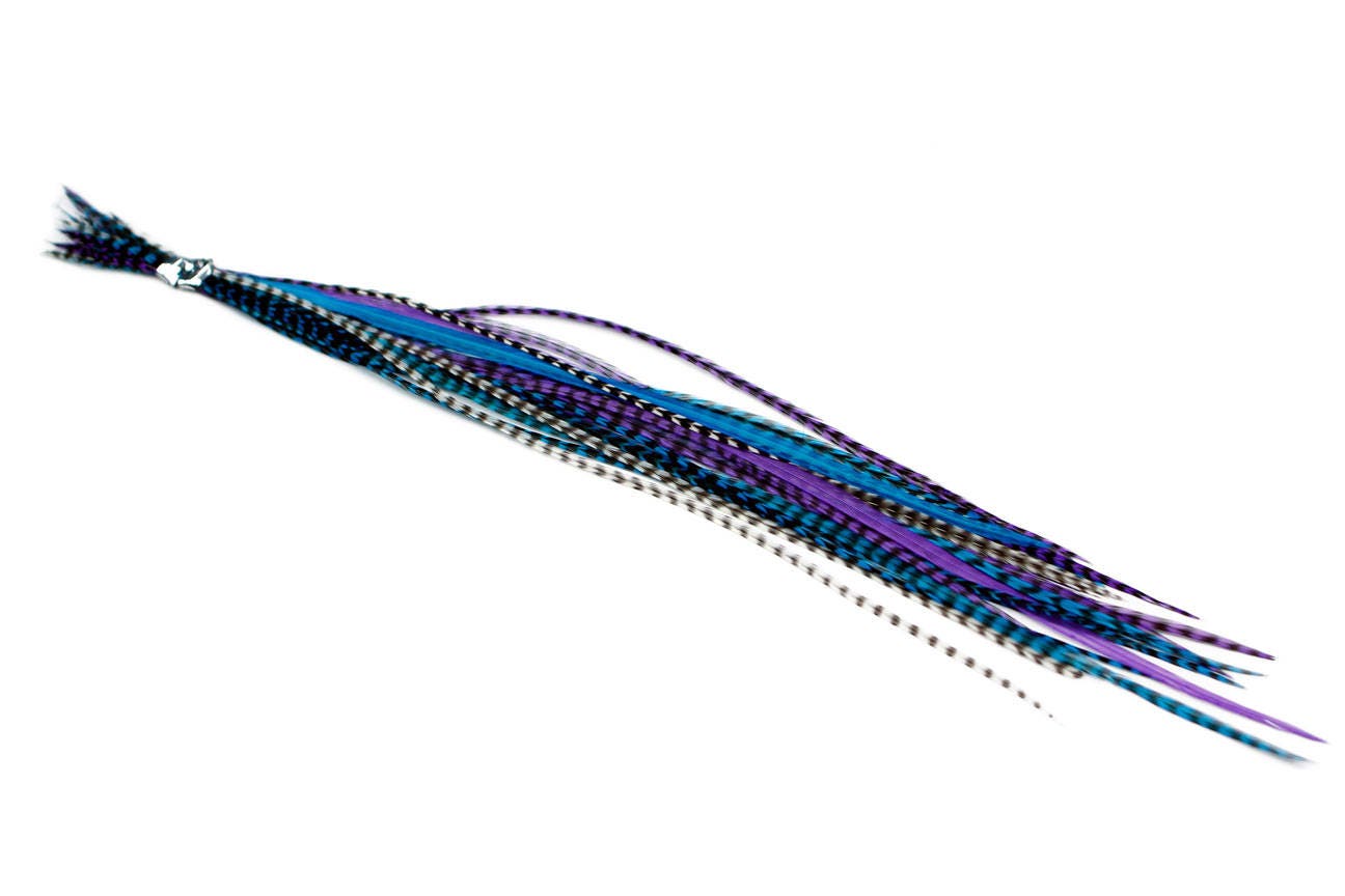 20-real-feather-hair-extensions-b-grade-midnight-mix-etsy-uk