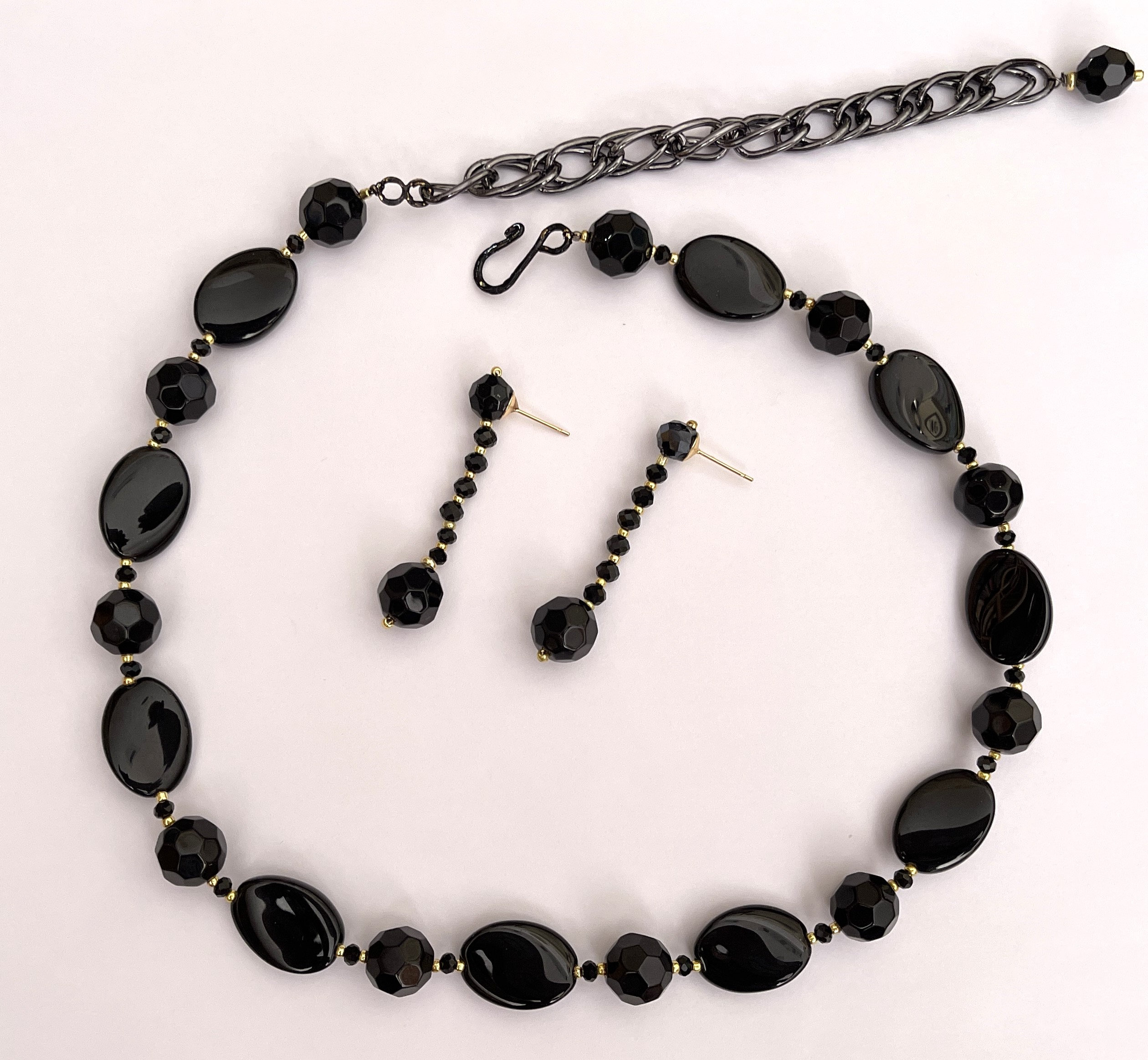 Black Necklace Set - Etsy