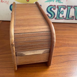 Teak Wood Flat Roll Top Box