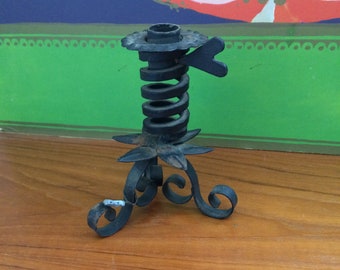 Vintage Wrought Iron Adjustable Candle Holder