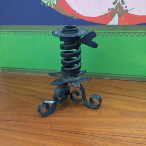 Vintage Wrought Iron Adjustable Candle Holder