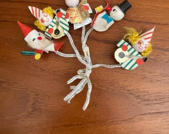 Vintage Japan Pipe Cleaner Christmas Decorations - Set of 5