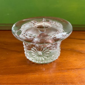 Small Sweden Kosta Boda Floral Glass Candle