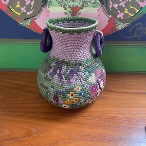 Vintage Large Crochet Vase