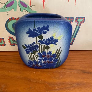 Vintage Blue ARS Keraamika Floral Vase