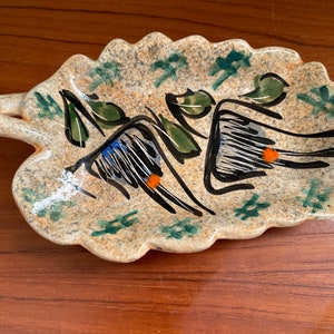 Mid Century Modern Vallauris Handmade Flowers Trinket Dish