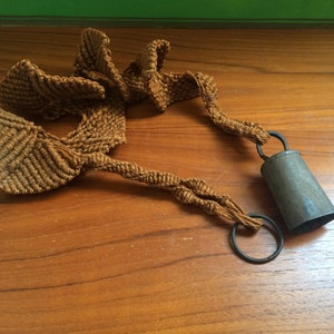 Vintage Macrame Spiral Wind Chime