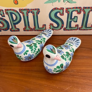 Set of 2 Colorful Mexican Doves