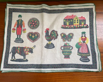 Set of 4 Folk Art Placemats