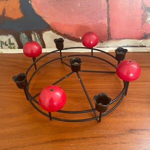 Vintage Metal Christmas Candle Holder/Centerpiece
