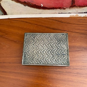 Small Japan Metal Trinket Box with Wood Inside